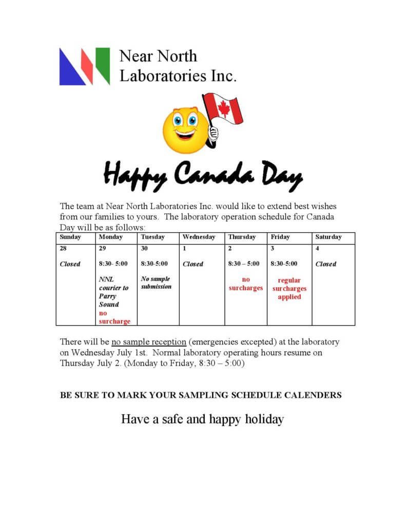 Canada Day 2020 Notice