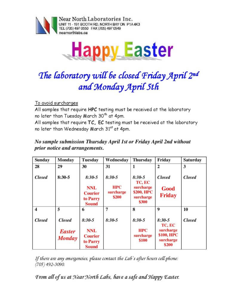 Easter hours 2021