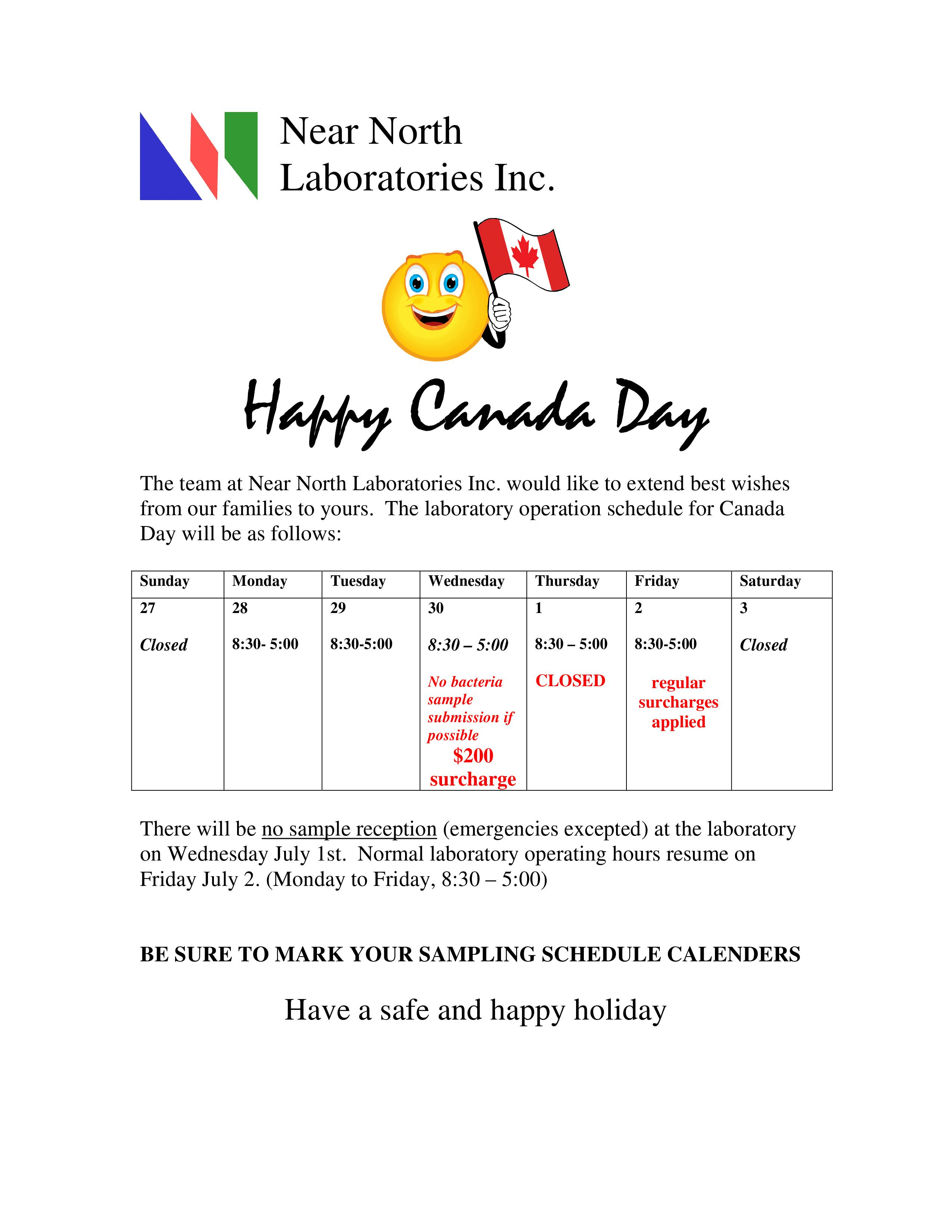 Canada Day 2021 Notice